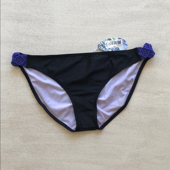 Prana Other - {Prana} Black and Purple Crochet Bikini Bottoms xl